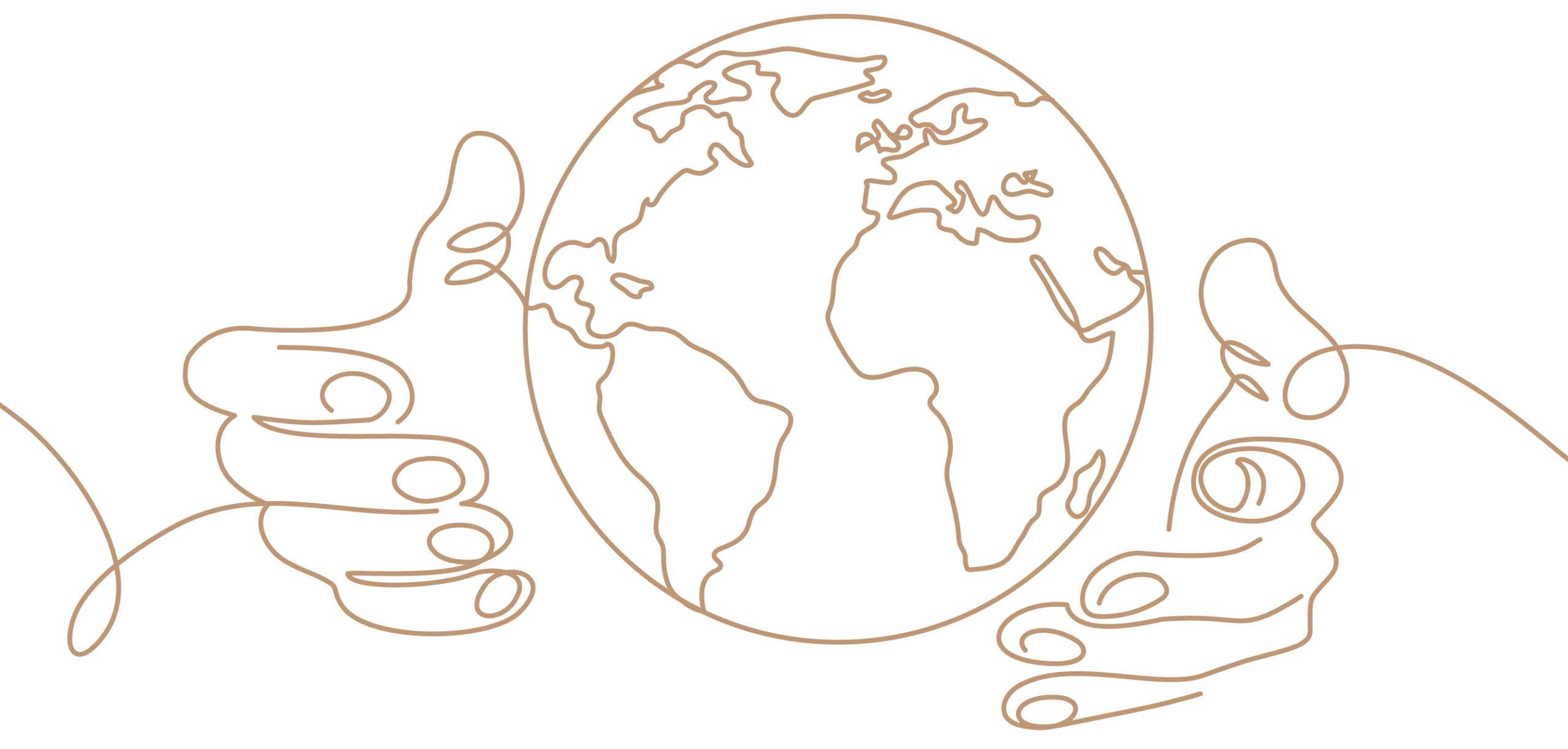 Two hands embracing the planet.
