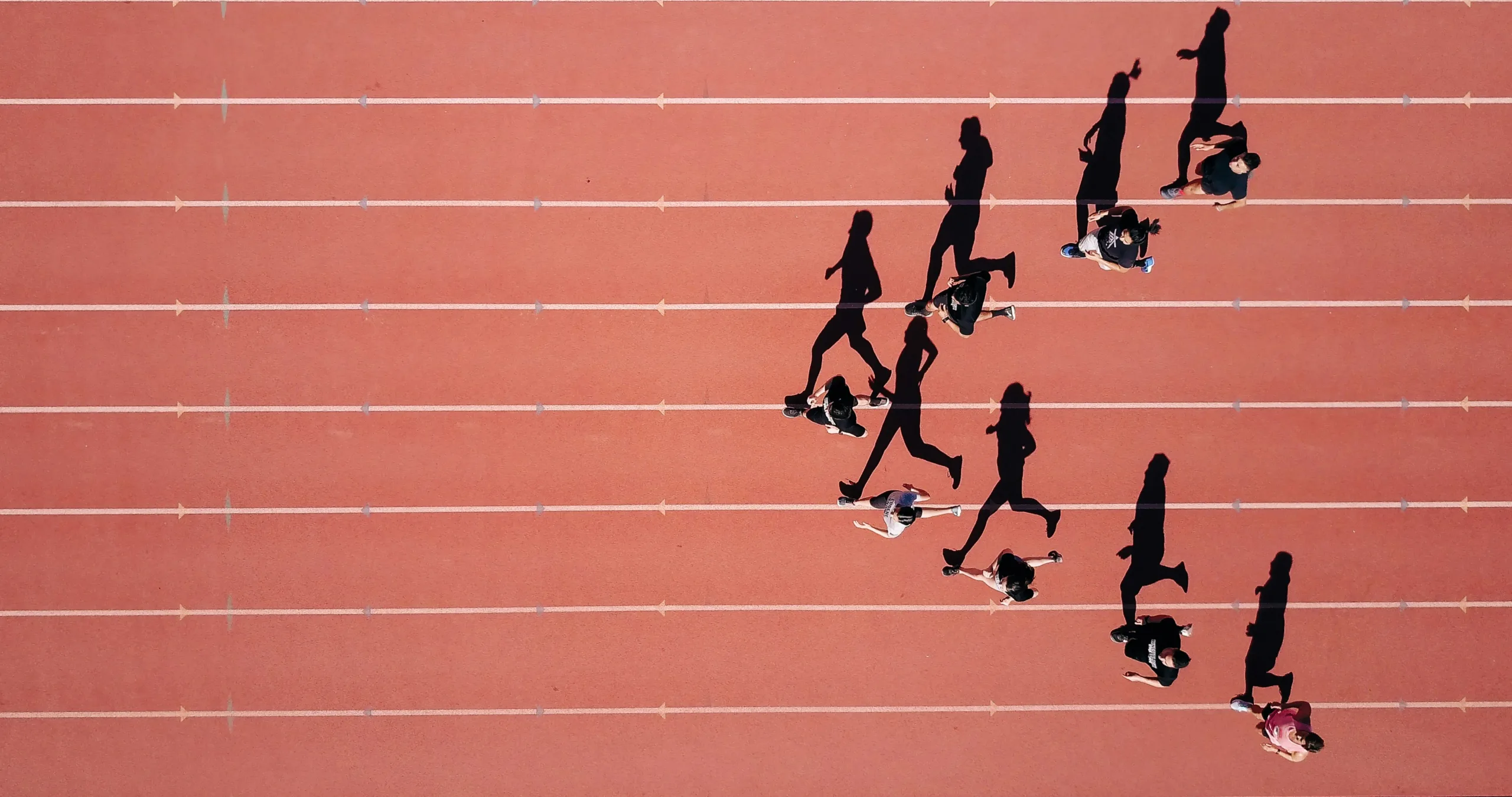 People running on a track