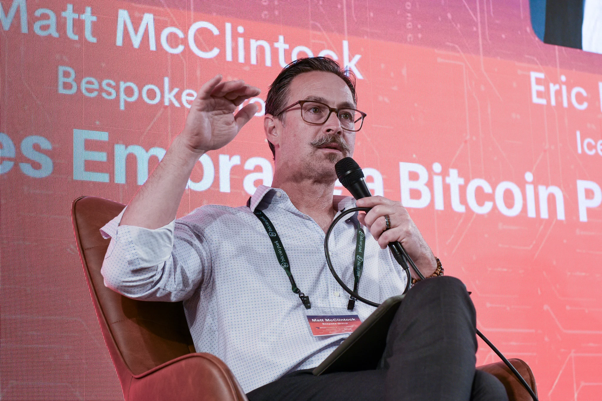Matt McClintock speaking at Bitcoin Park
