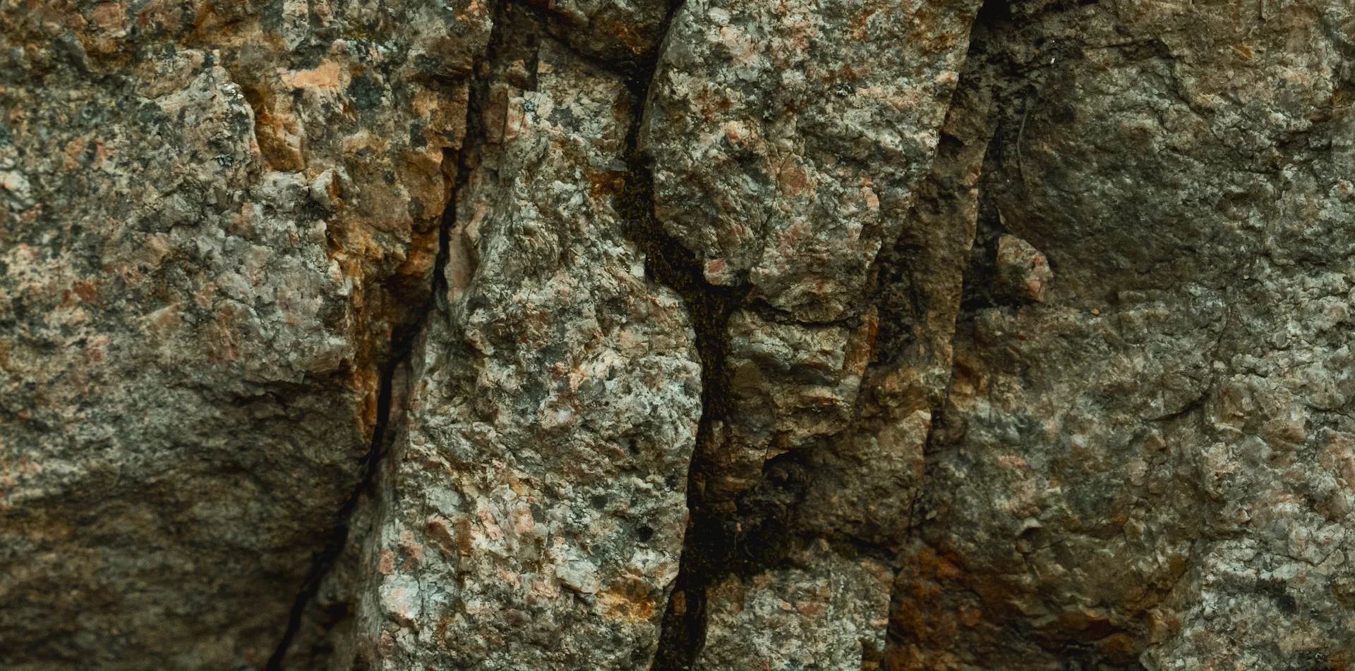 Cracked granite rocks